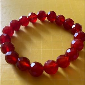 Orange red crystal bracelet